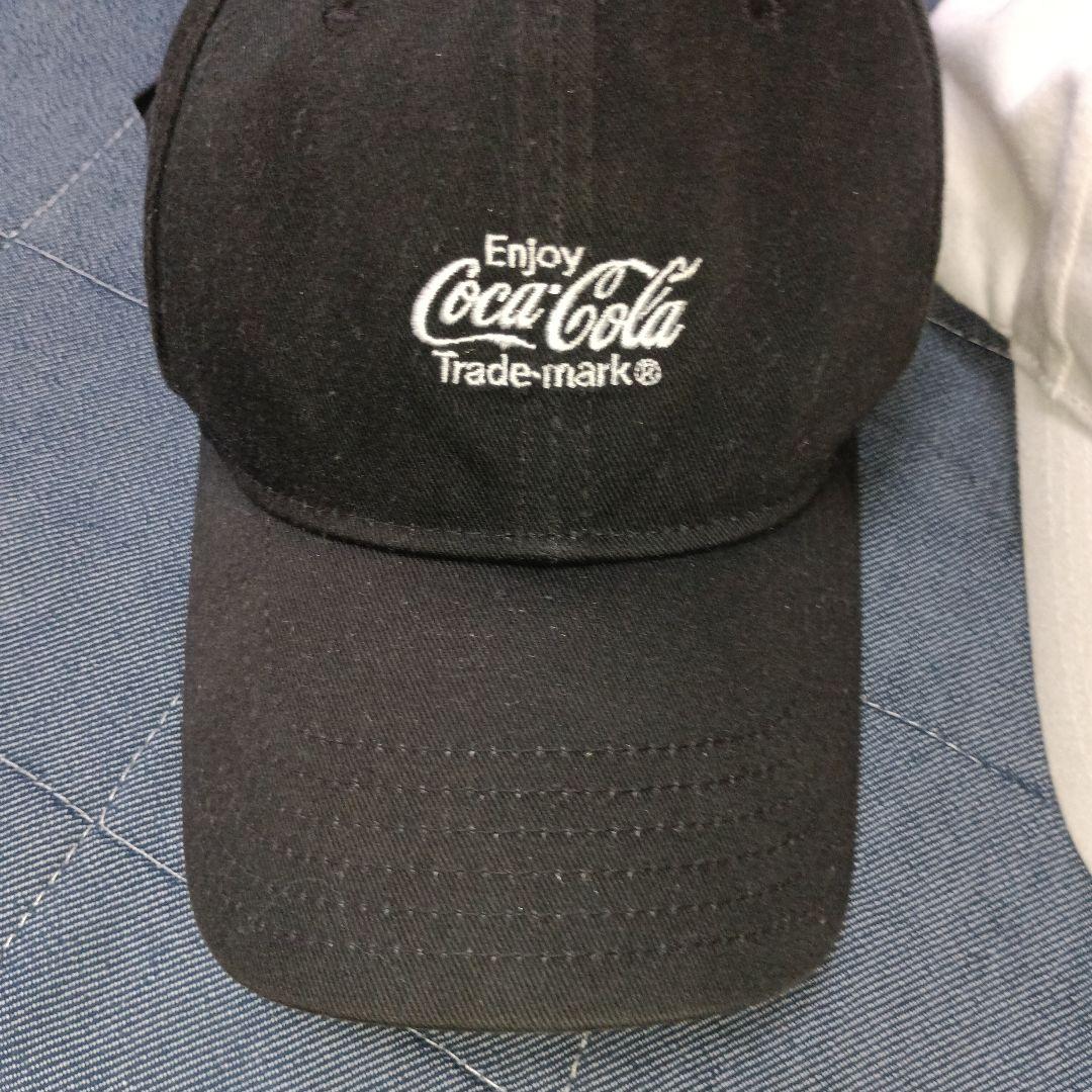 Coca-Cola コカコーラ キャップ ブラック ロゴ刺繍 黒 帽子　白 — image 2
