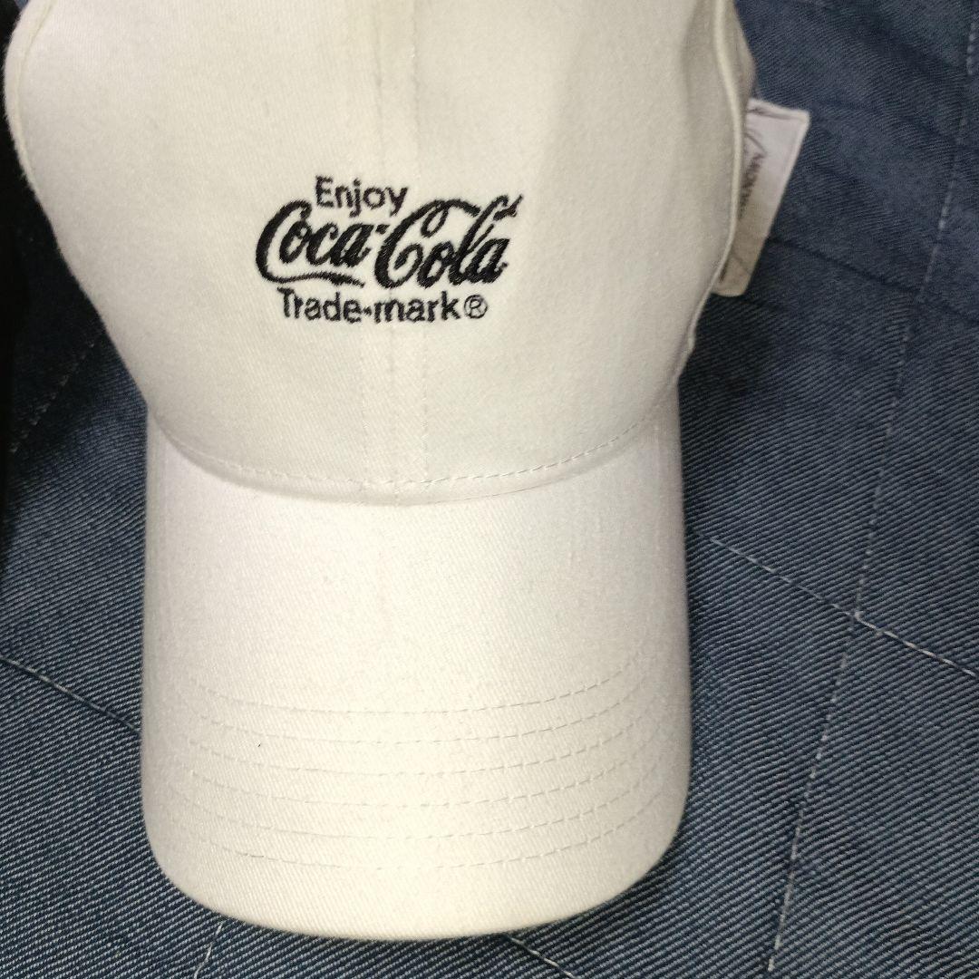 Coca-Cola コカコーラ キャップ ブラック ロゴ刺繍 黒 帽子　白 — image 3