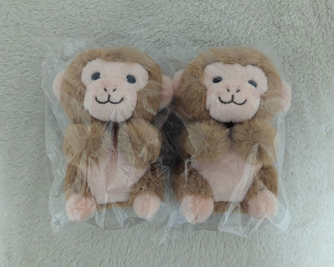 【新品・未使用】ニホンザル ぬいぐるみ くじ4等 2体セット 市川市動植物園 — image 3
