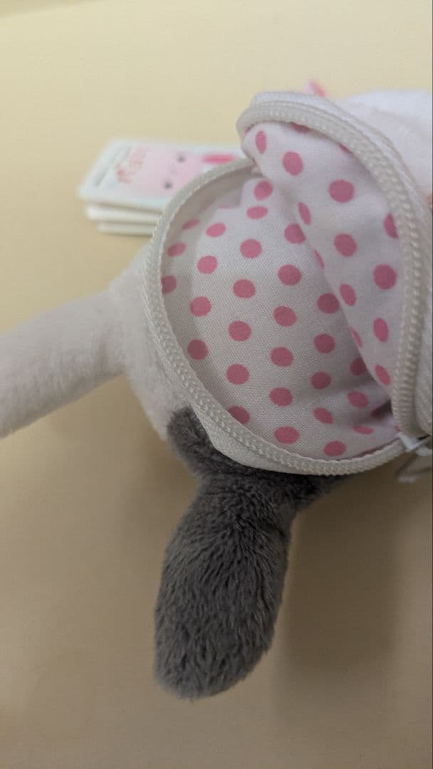 平成レトロうさだるま ぬいぐるみキーホルダーホワイト・グレー — image 4