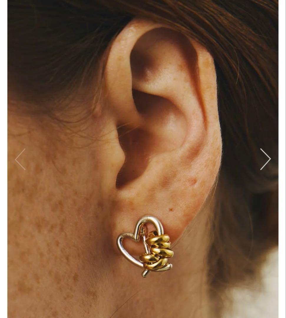 新品♡LAPUIS♡Line coil heart earrings M♡ — image 4