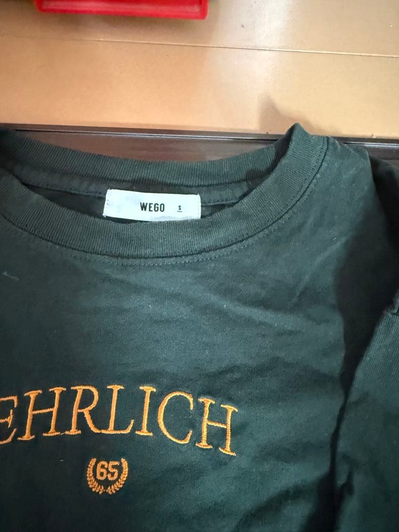 WEGO EHRLICH ロゴ刺繍 クロップドTシャツ グリーン S — image 2