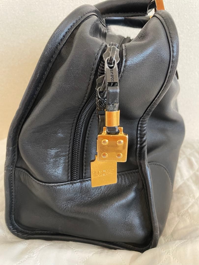 LOEWE ロエベ アマソナ ハンドバッグ ブラック レザー ゴールド金具 — image 3