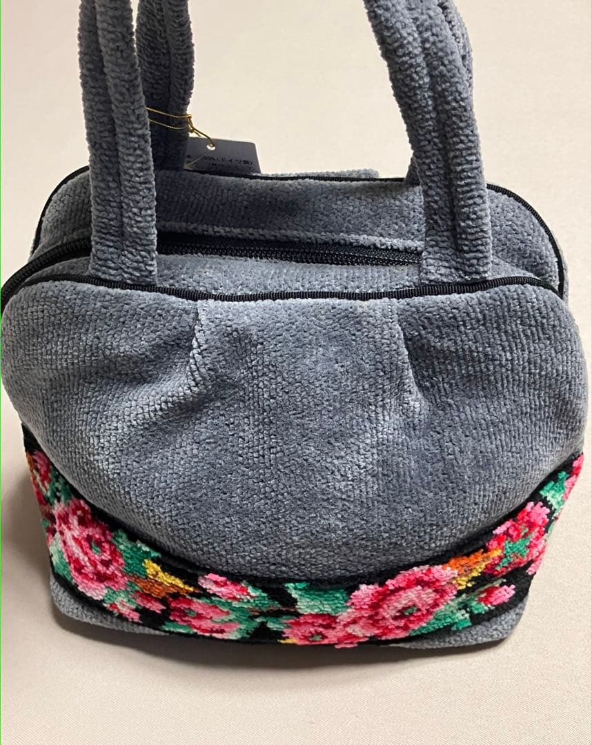 FEILER フェイラー トートバッグ　花柄　ハンドバッグ　グレー　新品 — image 2