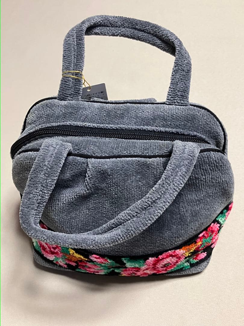 FEILER フェイラー トートバッグ　花柄　ハンドバッグ　グレー　新品 — image 3