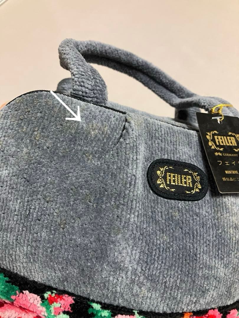 FEILER フェイラー トートバッグ　花柄　ハンドバッグ　グレー　新品 — image 5