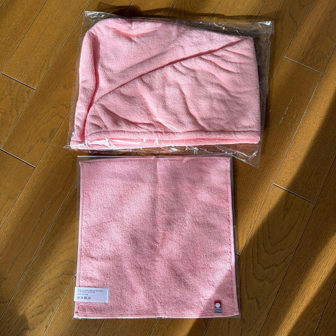 【新品・未使用】Yunth ヘアドライタオル タオル　2点セット ピンク — image 2