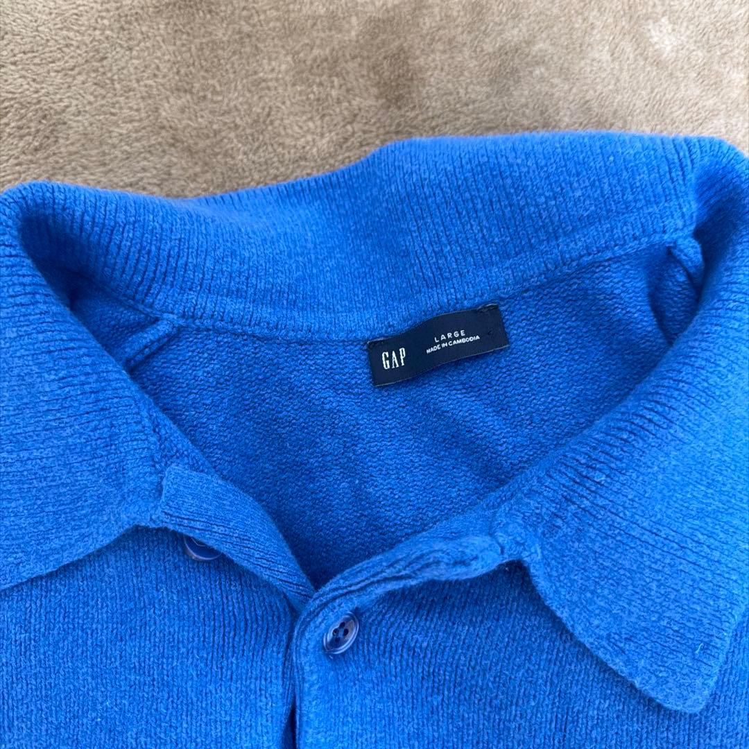 Ｌサイズ　GAP 秋冬ポロネック ニット セーター ブルー — image 2