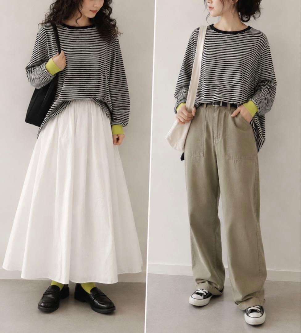 【極美品】forksy. 配色リブオーバーサイズカットソー 完売品 — image 2