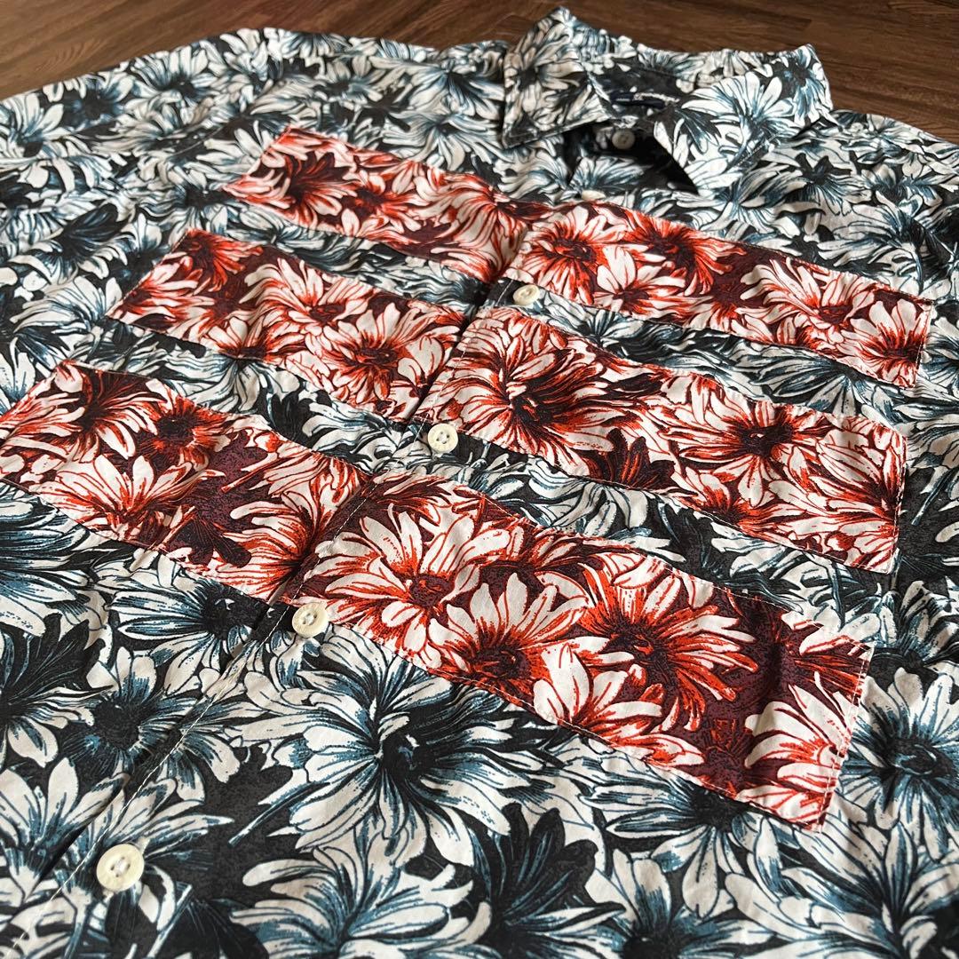 【良デザイン】Desigual 花柄 長袖シャツ　ボタニカル柄　XL — image 3