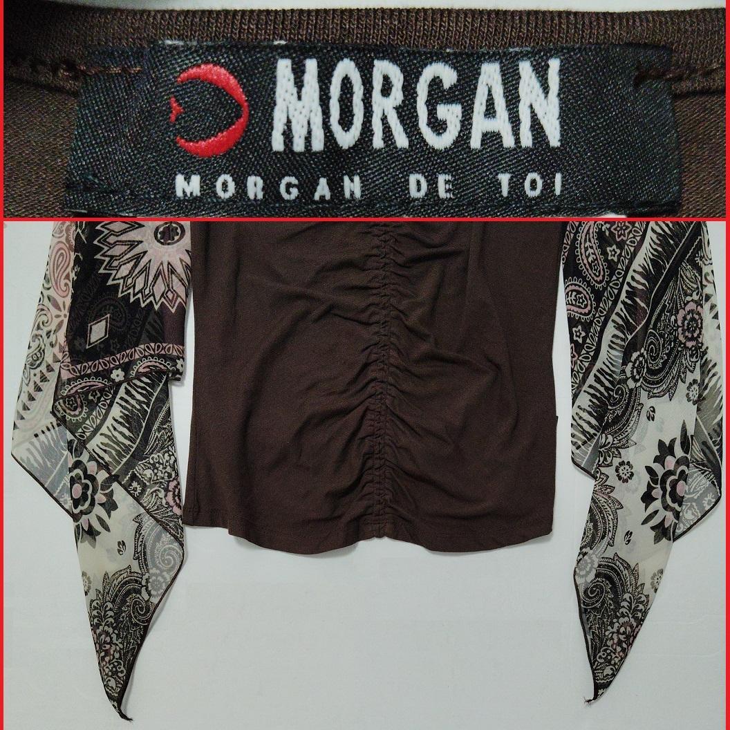 MORGAN DE TOI Vネック カットソー ブラウス 袖シースルー 長袖 — image 3
