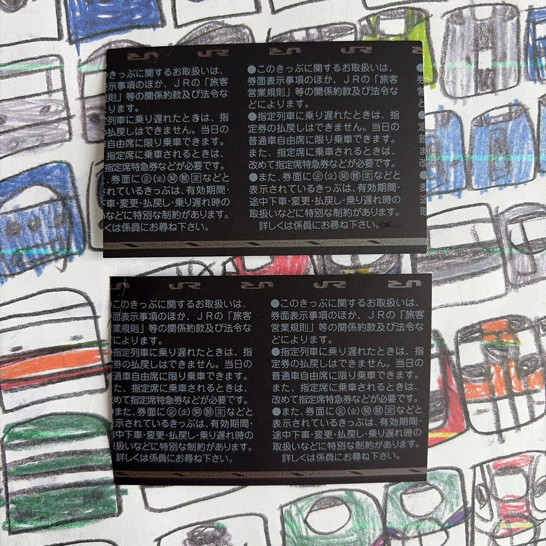 【使用済みマルス券】JR東日本の特急しおさい50号×2枚セット（折り目あり） — image 2