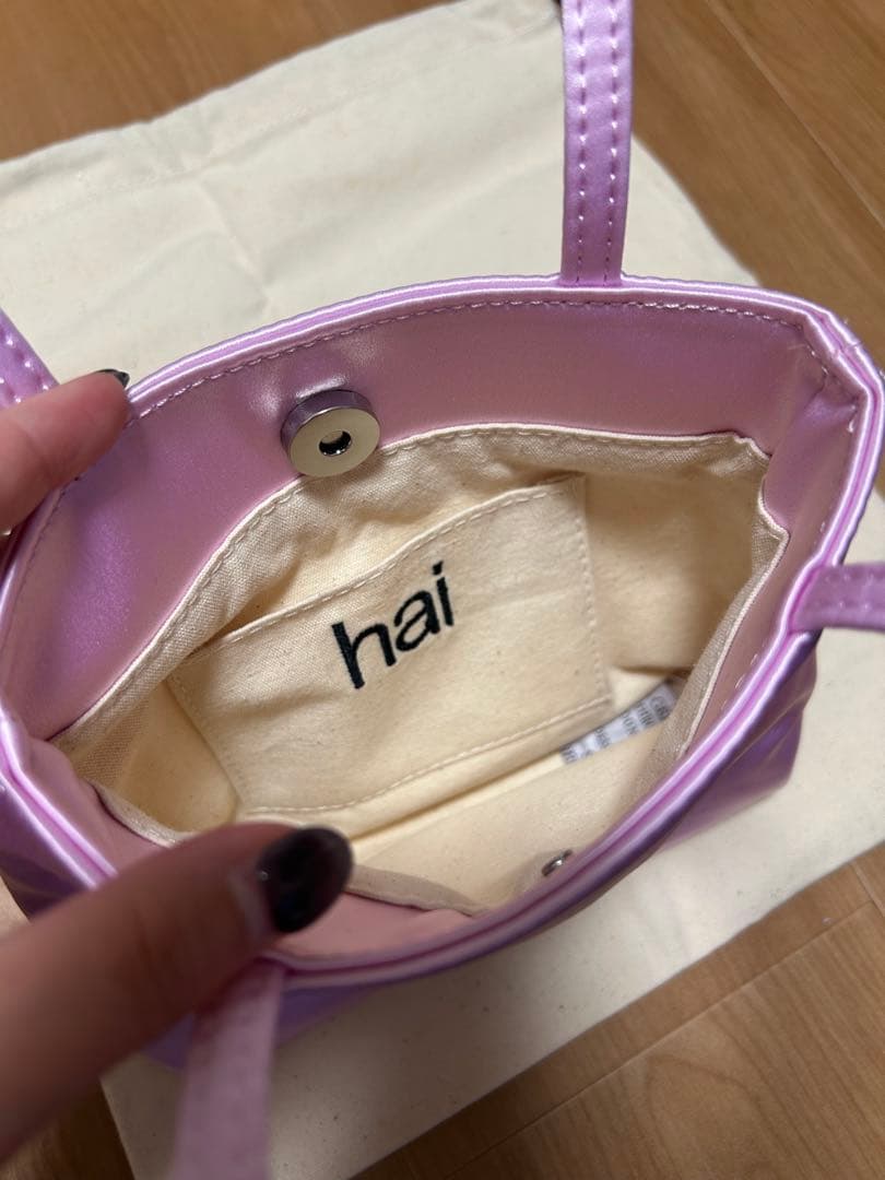 hai ピンク　ハンドバッグ シルク100% silk bag — image 3