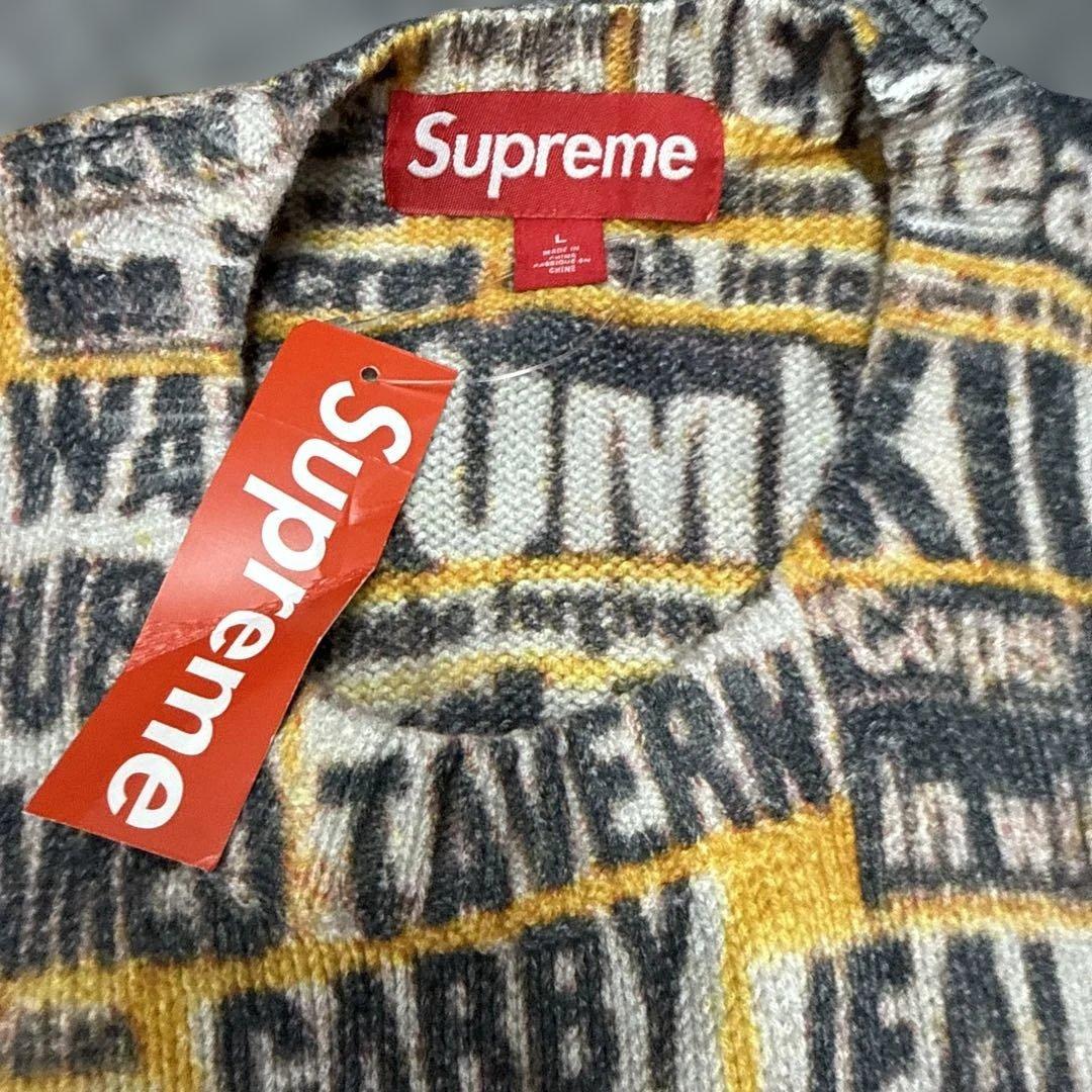 Supreme Newsprint Sweater Multi L — image 2