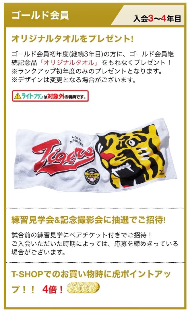 阪神タイガース ゴールド会員記念タオル — image 2