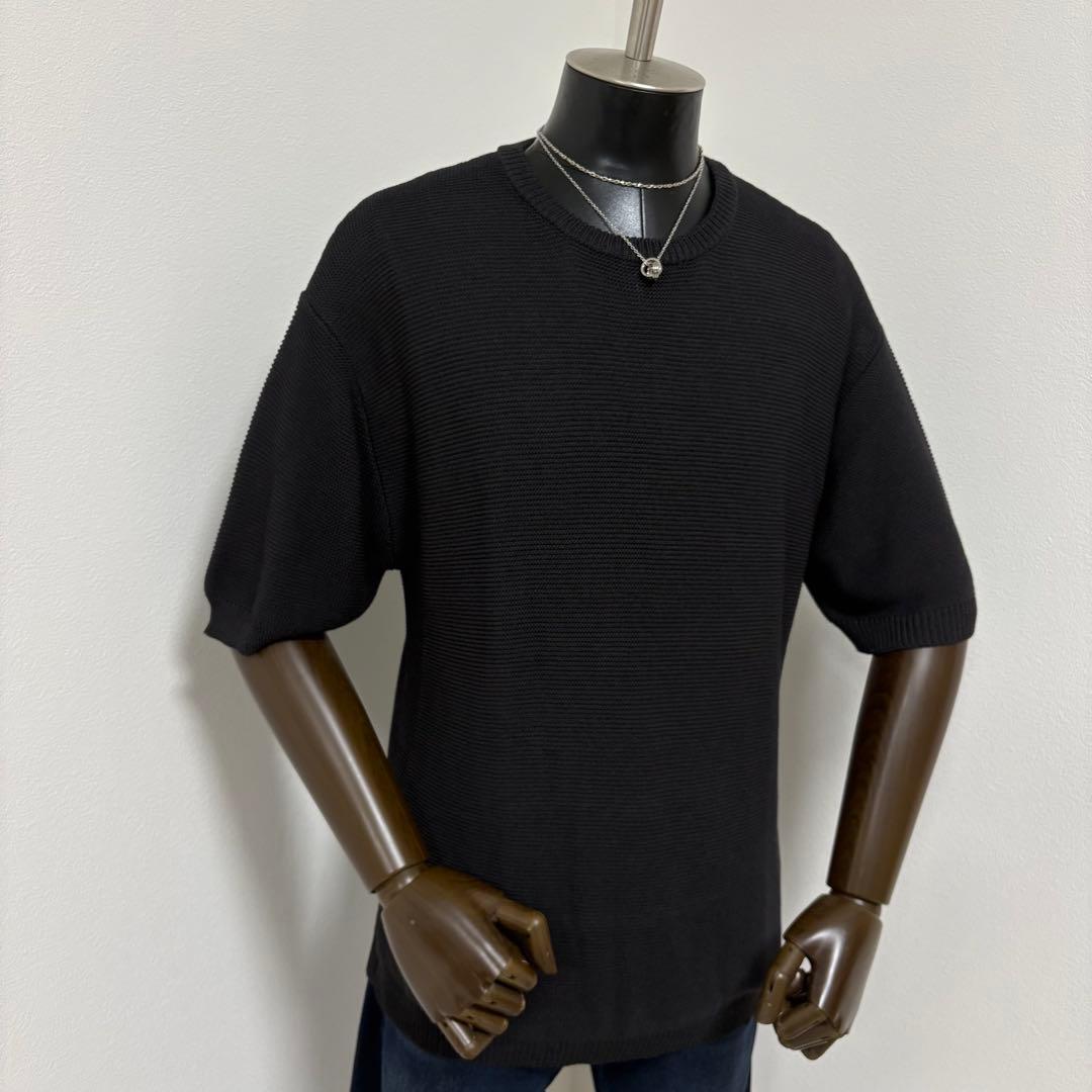 cavariA 半袖ニット　黒ブラック系　トップス　シンプル　高級感 — image 2