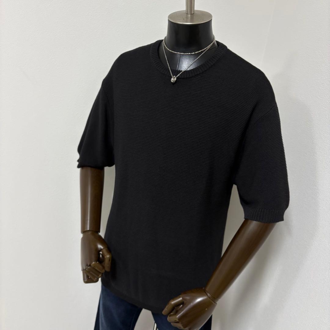 cavariA 半袖ニット　黒ブラック系　トップス　シンプル　高級感 — image 3