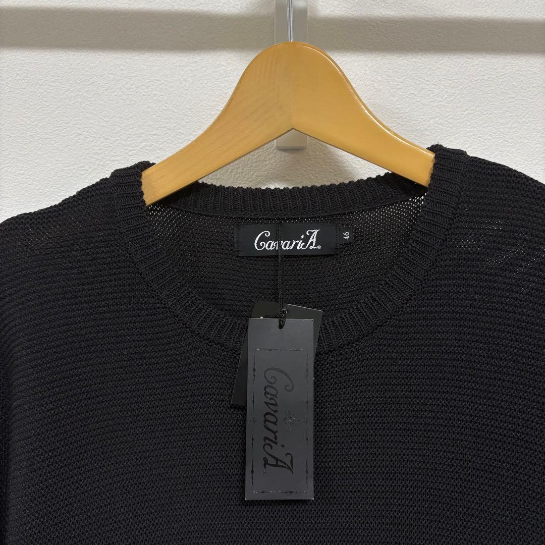 cavariA 半袖ニット　黒ブラック系　トップス　シンプル　高級感 — image 4