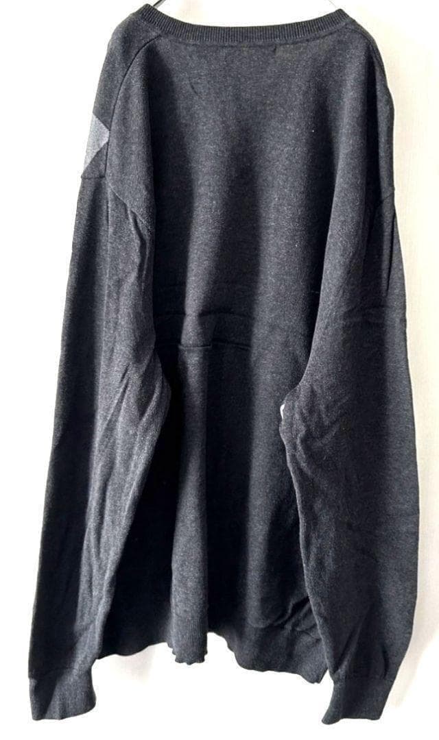 claiborne Vネック グレー古着 セーター ニット アーガイル XL — image 4