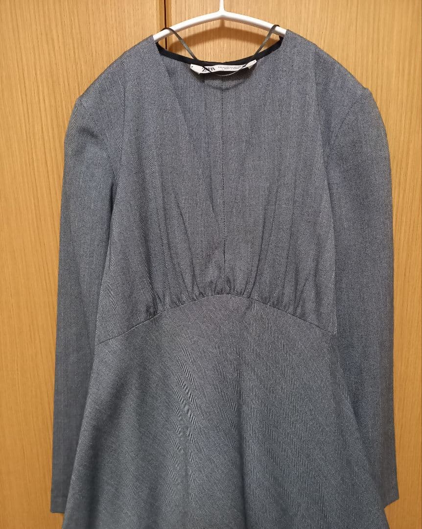 【ZARA】ヘリンボーン　マキシ丈　フレアワンピース — image 2