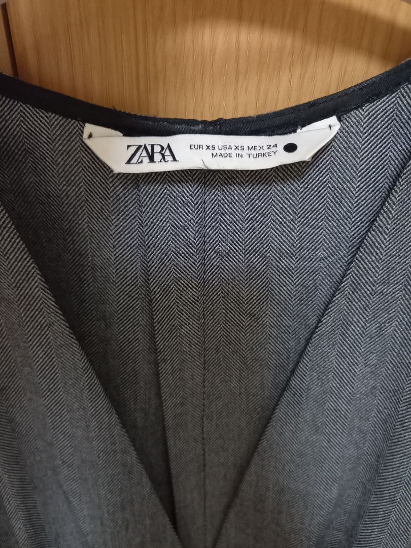 【ZARA】ヘリンボーン　マキシ丈　フレアワンピース — image 3