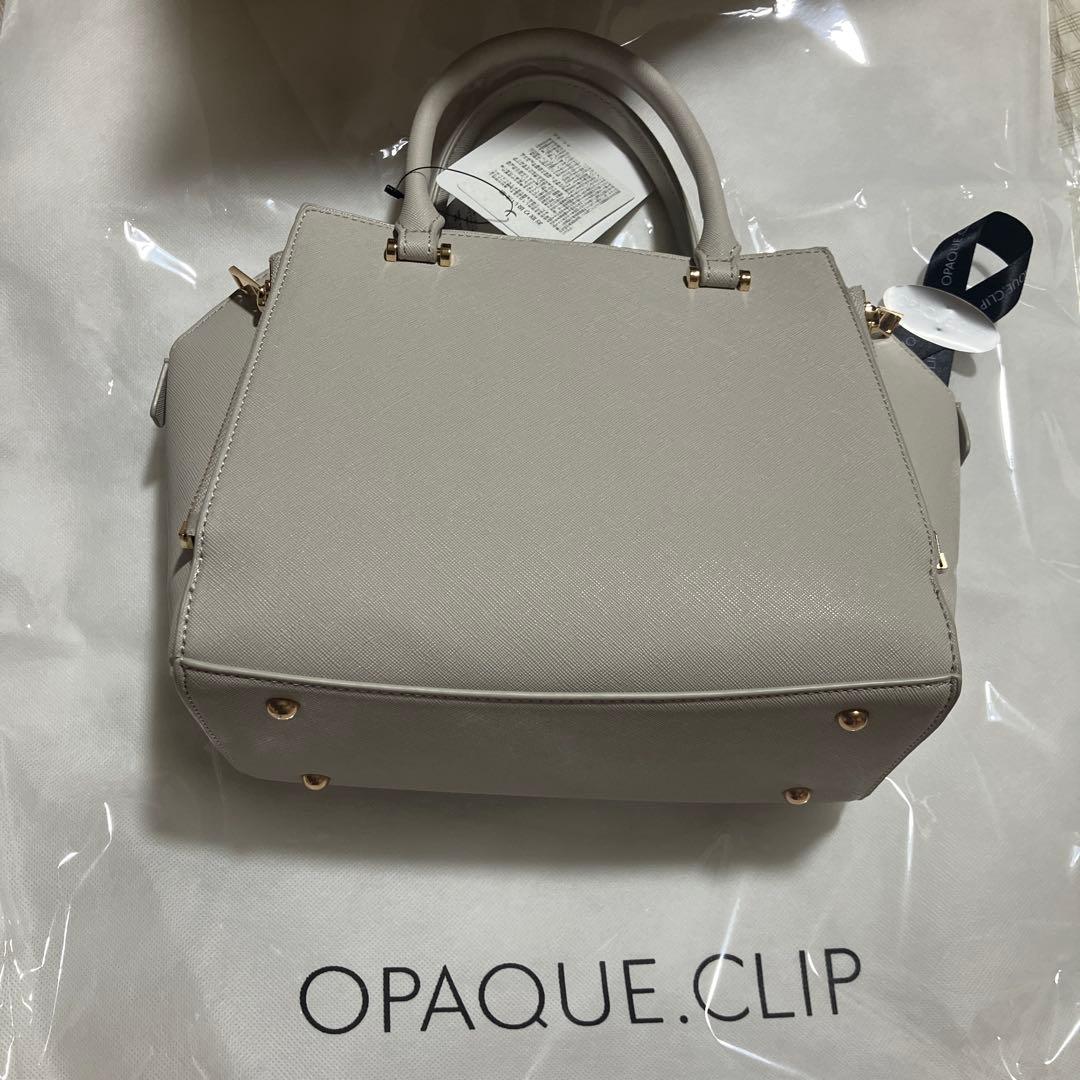 新品未使用　OPAQUE.CLIP 2WAY ハンドバッグ ライトグレー — image 2