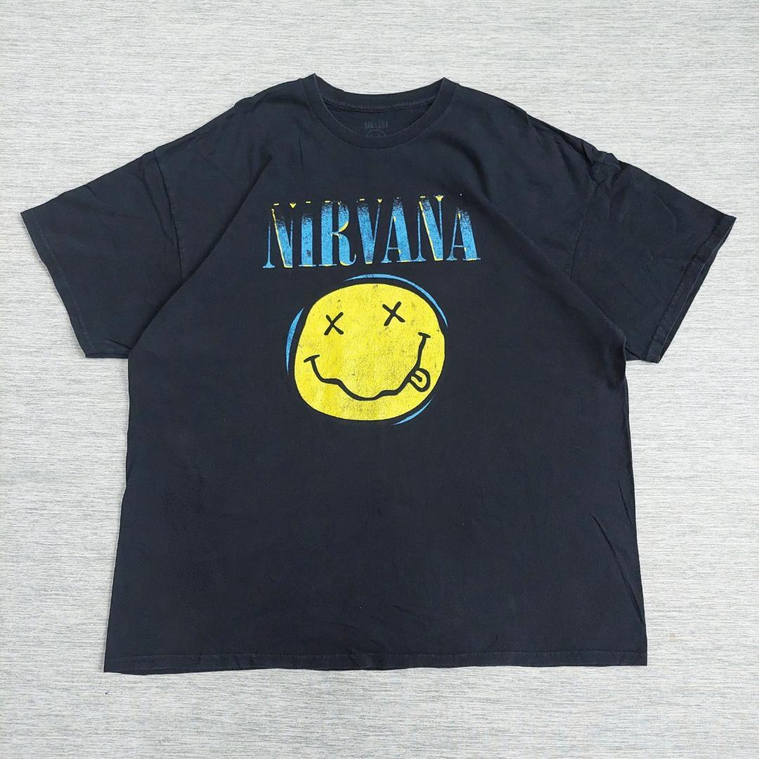 NIRVANA 2XL スマイリー バンド ロックT 半袖Tシャツ — image 2