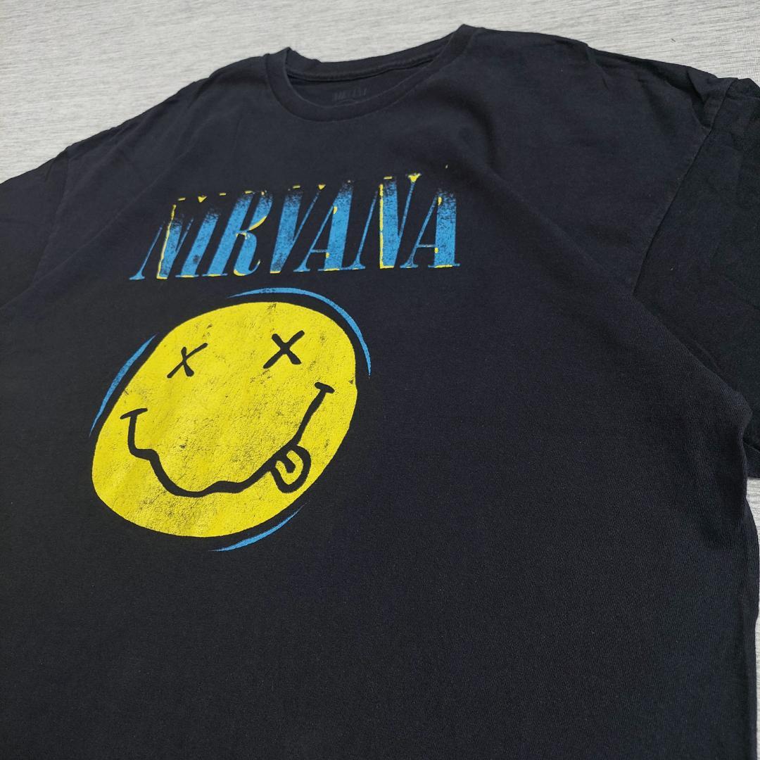 NIRVANA 2XL スマイリー バンド ロックT 半袖Tシャツ — image 4