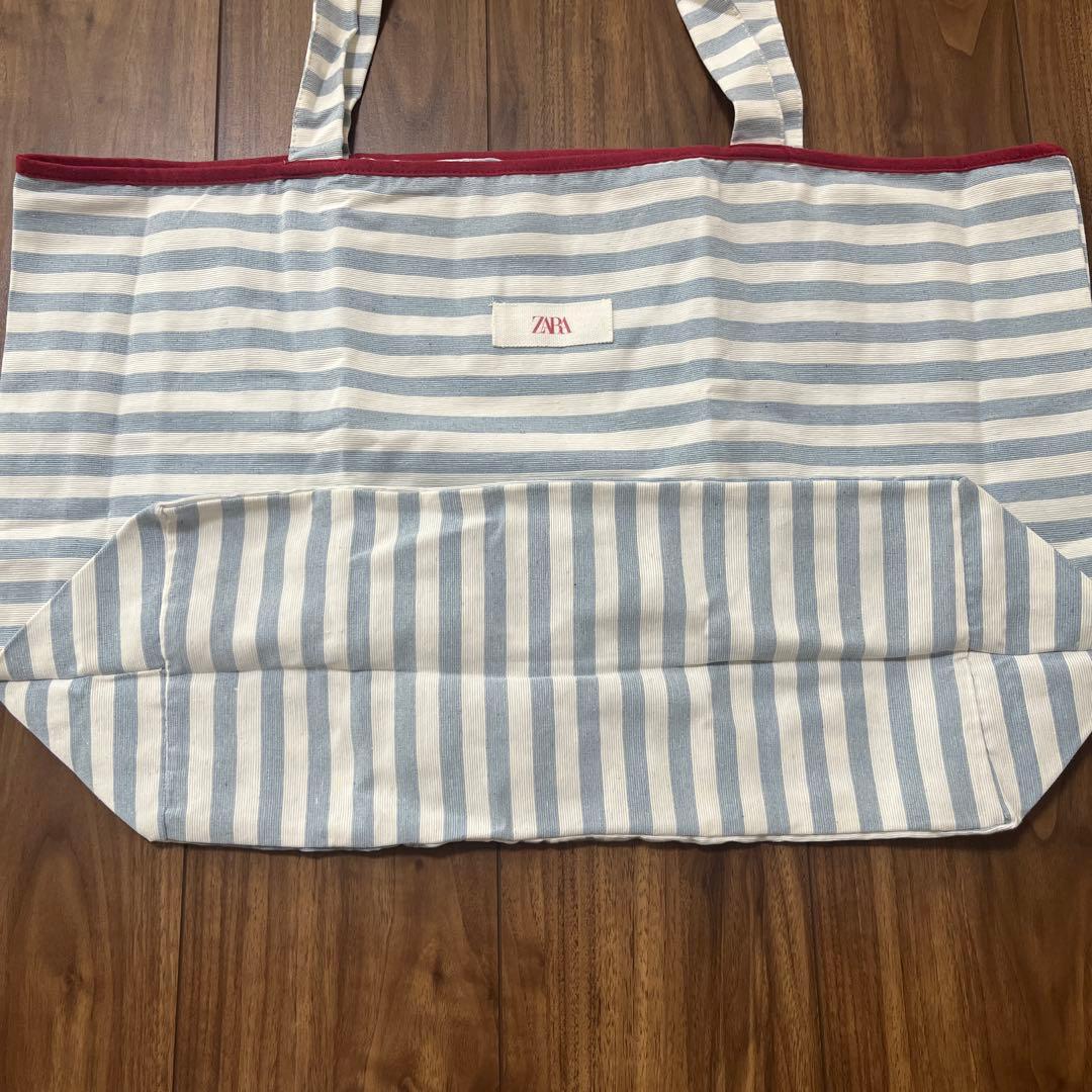 ZARA ボーダー柄 トートバッグ エコバッグ — image 3