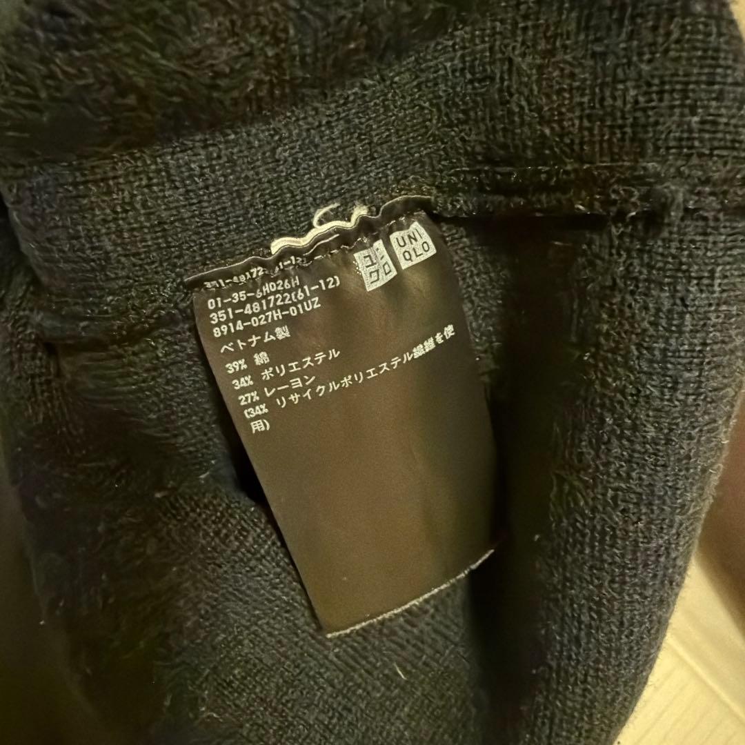 UNIQLO ブラウン ブラック　Lウォッシャブルミラノリブクルーネックセーター — image 4