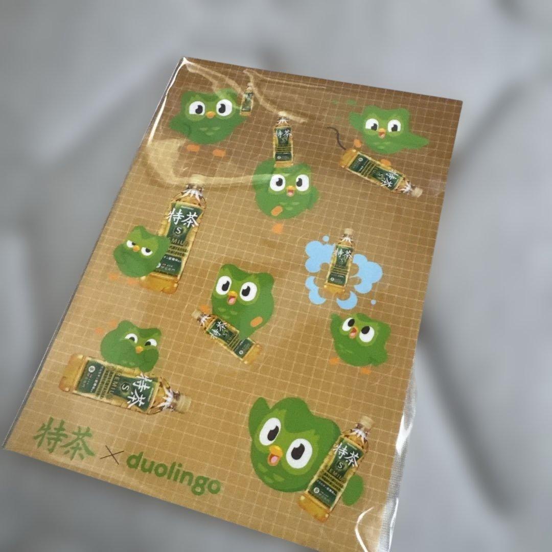 【非売品】特茶×デュオリンゴ　ステッカー　アクリルキーホルダー Duolingo — image 3