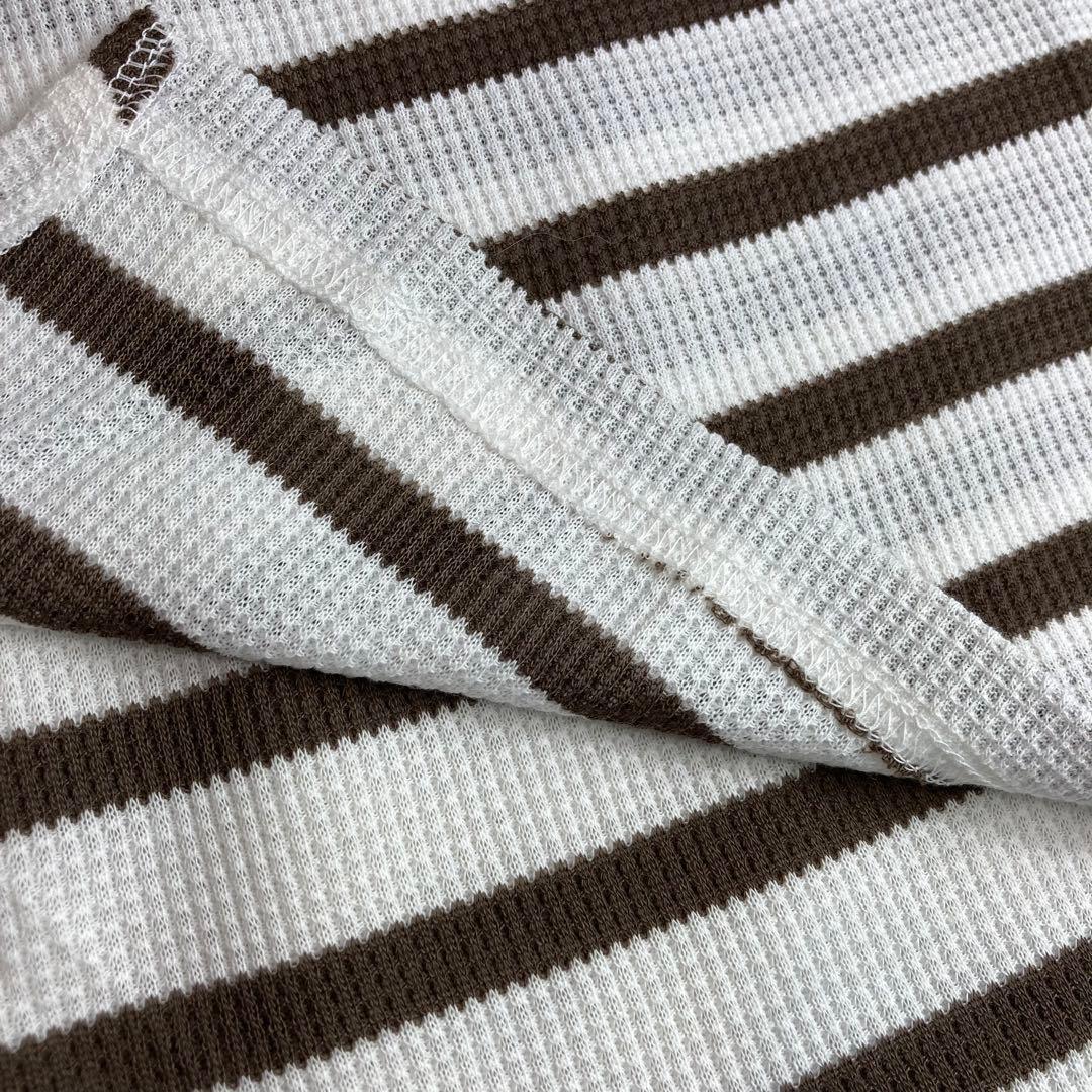 ︎︎【size M】 新品未使用　ワッフルボーダープルオーバー　ドライ　抗菌防臭 — image 4