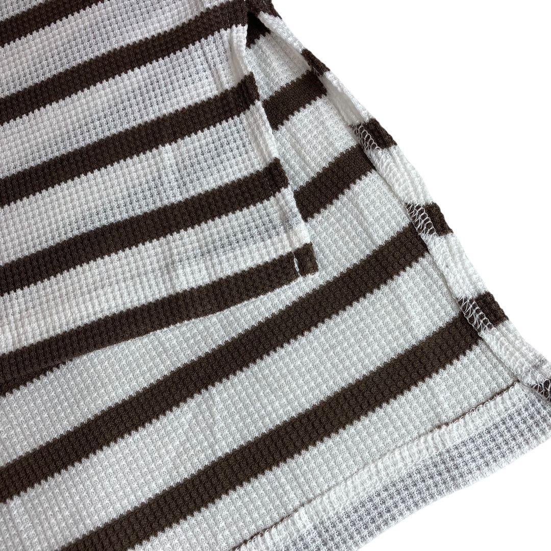 ︎︎【size M】 新品未使用　ワッフルボーダープルオーバー　ドライ　抗菌防臭 — image 5