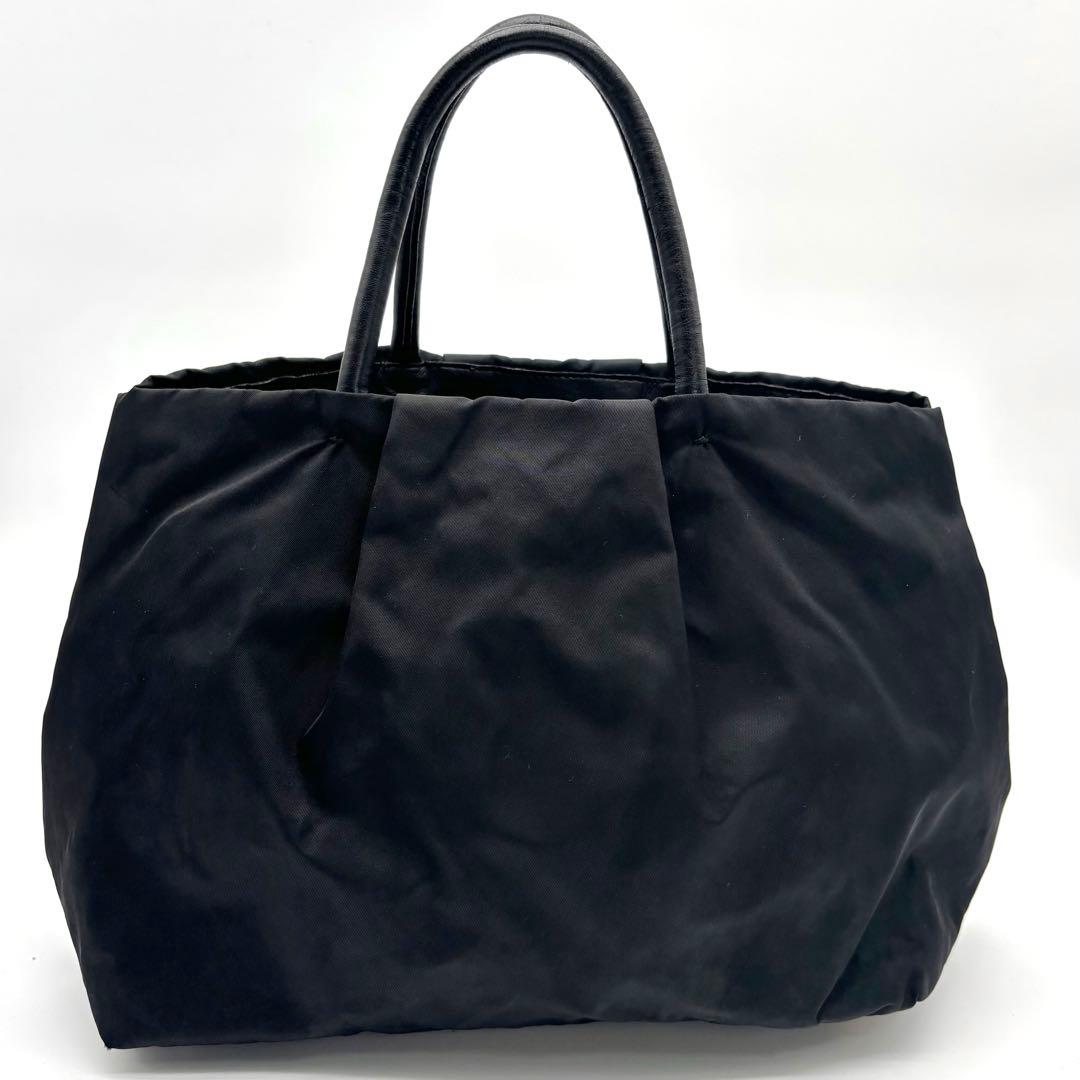 PRADA プラダ ハンドバック ナイロン ローズ ブラック ロゴ金具 レザー — image 2