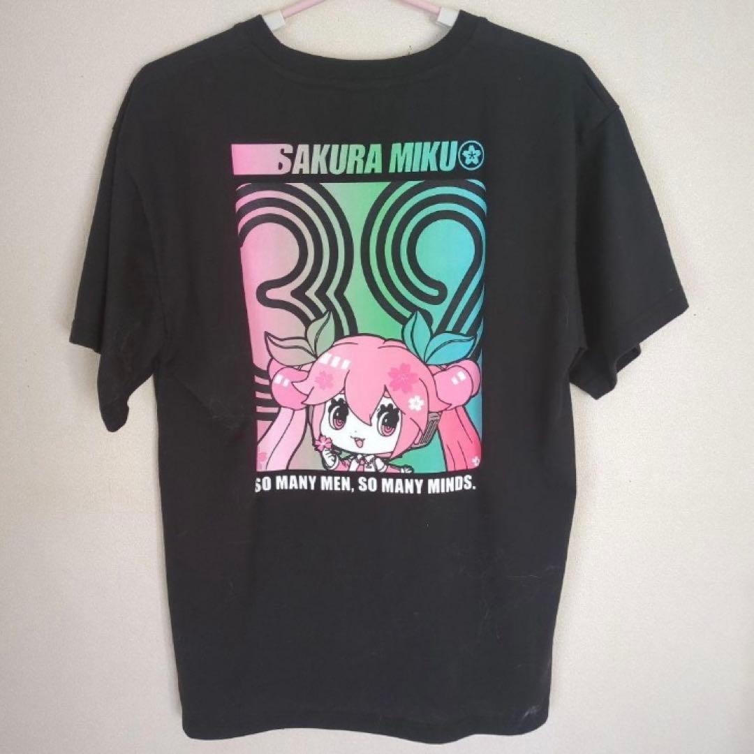 【 Mサイズ 】新品 初音ミク サクラミク Tシャツ 半袖 桜ミク 黒 男女兼用 — image 3