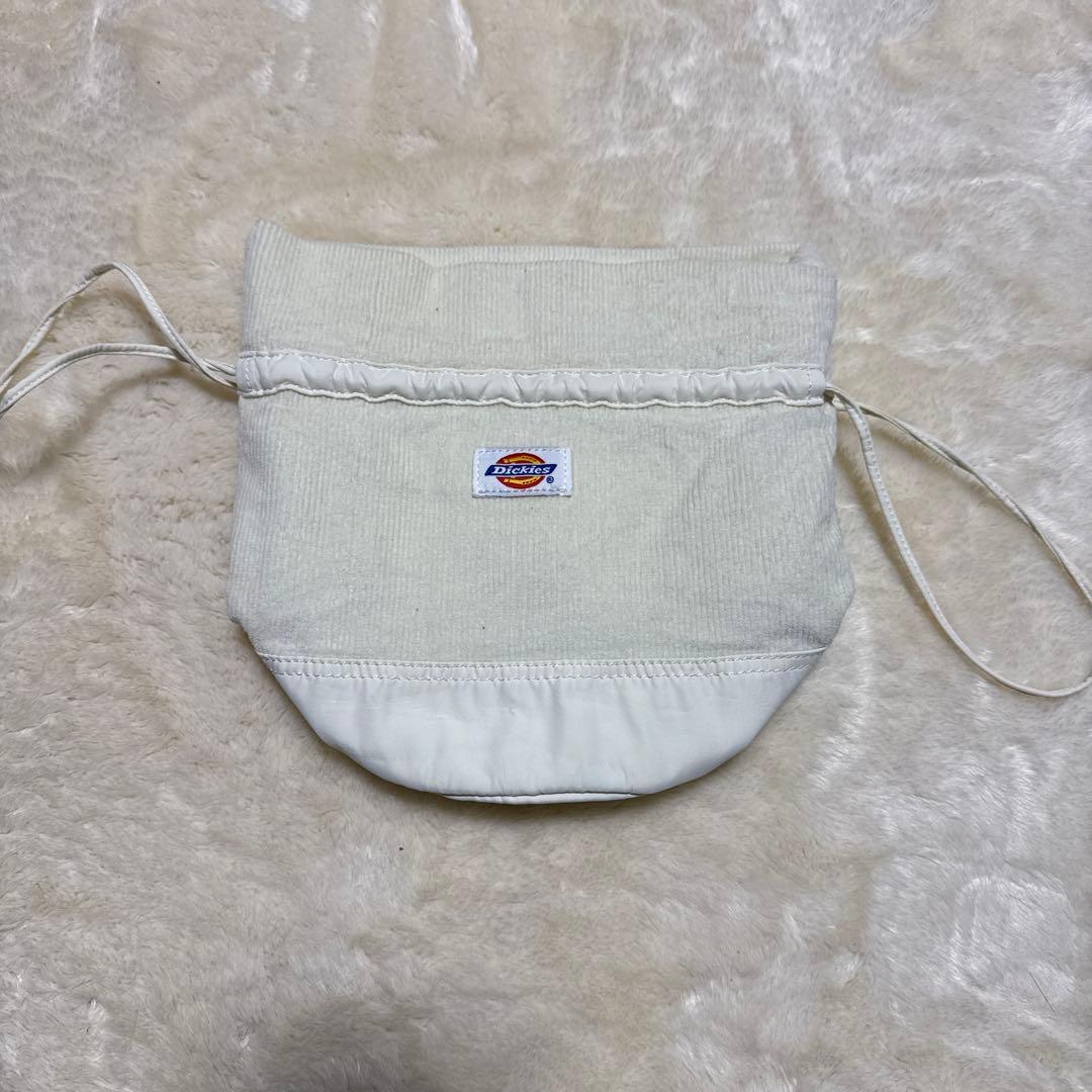 Dickies ホワイト コーデュロイ巾着バッグ — image 2
