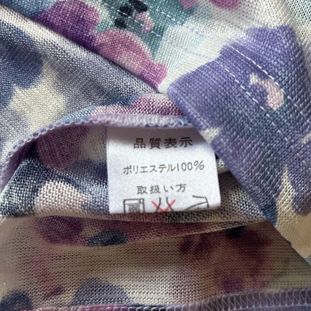 FEEL NO ON 花柄 半袖 Tシャツ パープル Lサイズ — image 3