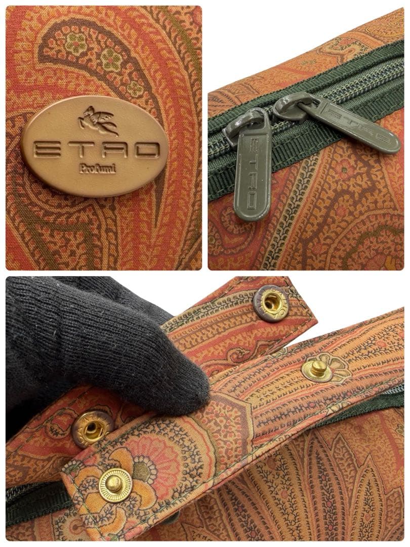 y2K ETRO エトロ　ハンドバッグ　バニティポーチ　ペイズリー柄　ナイロン — image 3