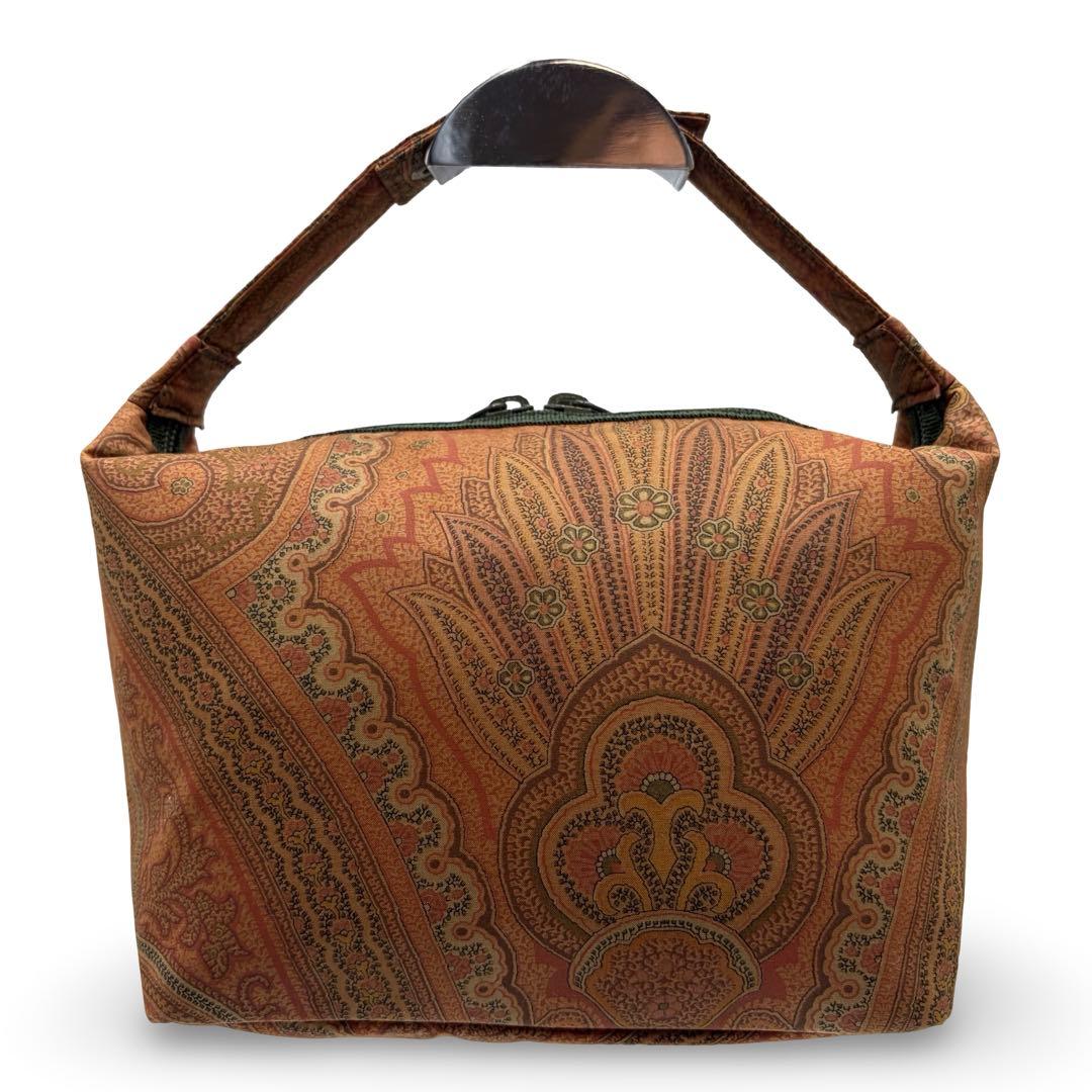 y2K ETRO エトロ　ハンドバッグ　バニティポーチ　ペイズリー柄　ナイロン — image 4