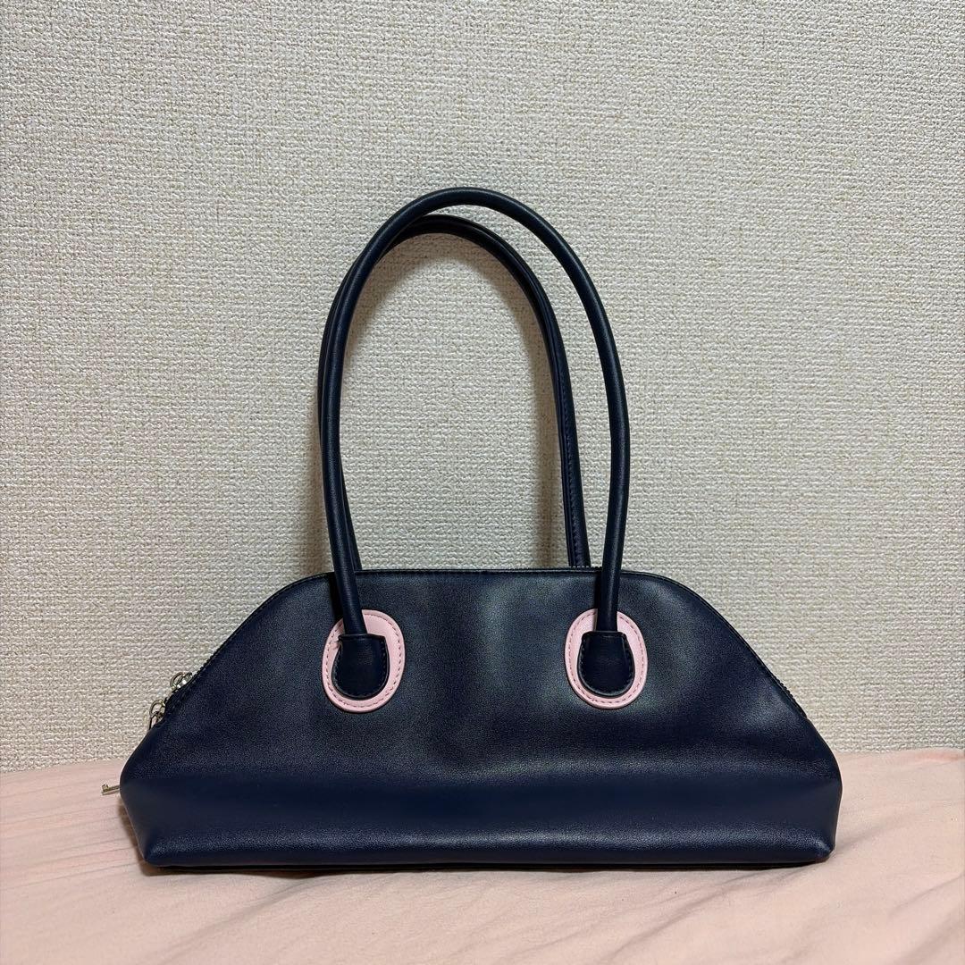 GRAIN ハンドバッグ ネイビー ピンク — image 2