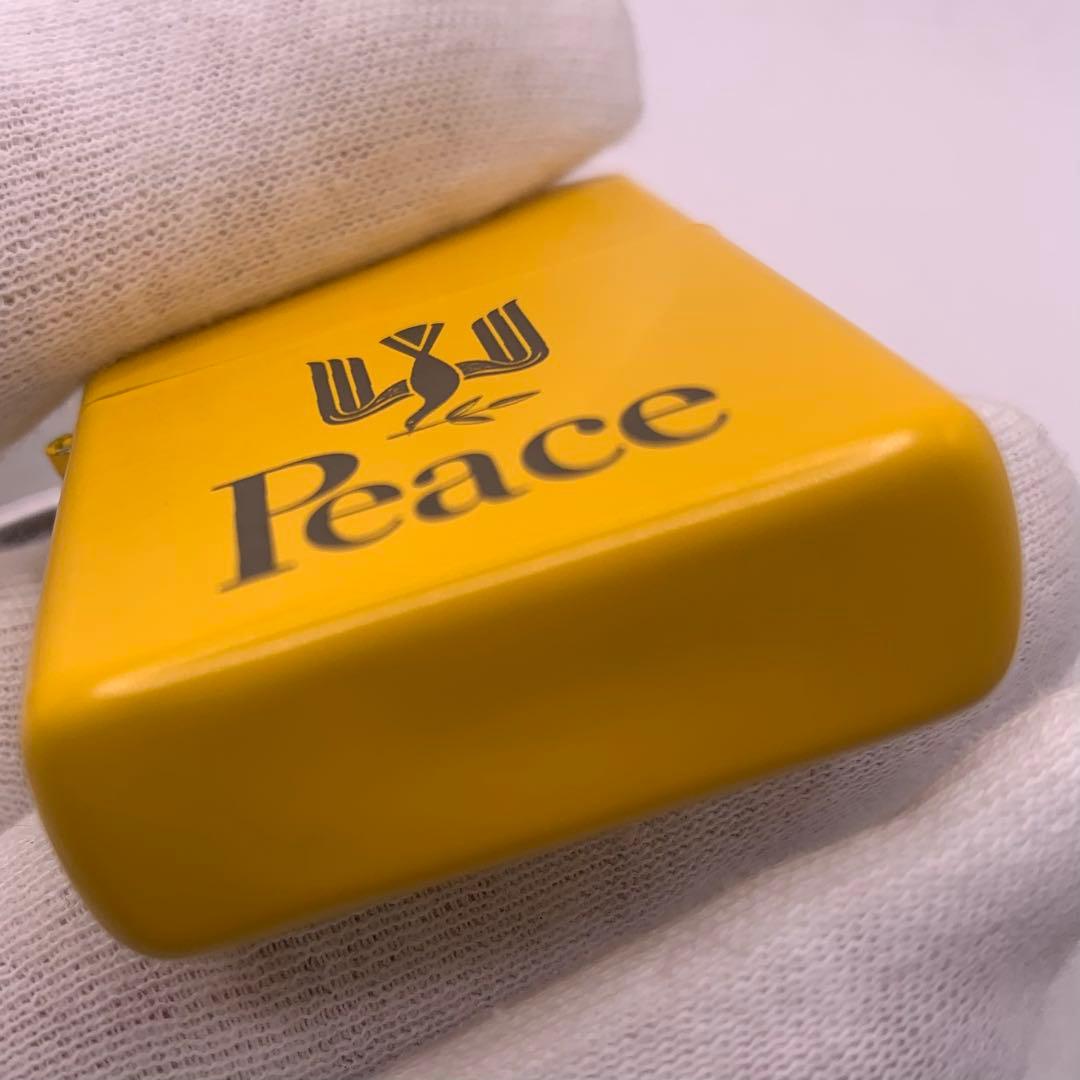 【オク】【灰皿付き】　ピース PEACE イエロー　オイルライター — image 5