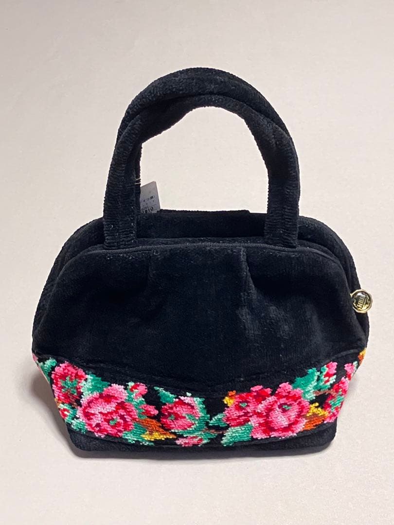 FEILER フェイラー トートバッグ　花柄　ハンドバッグ　ブラック　新品 — image 2