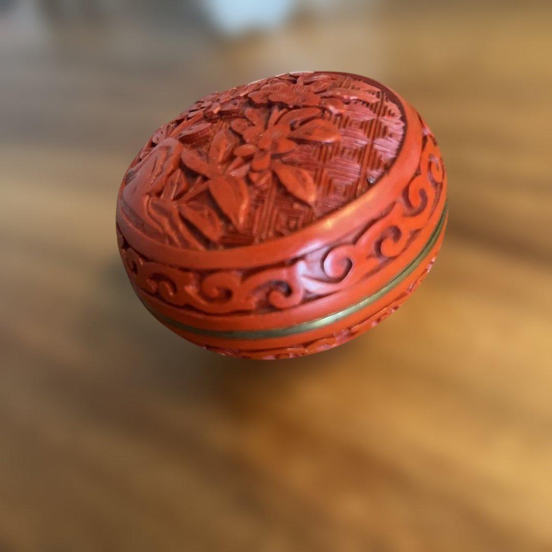 中国伝統工芸品　堆朱香合 — image 4