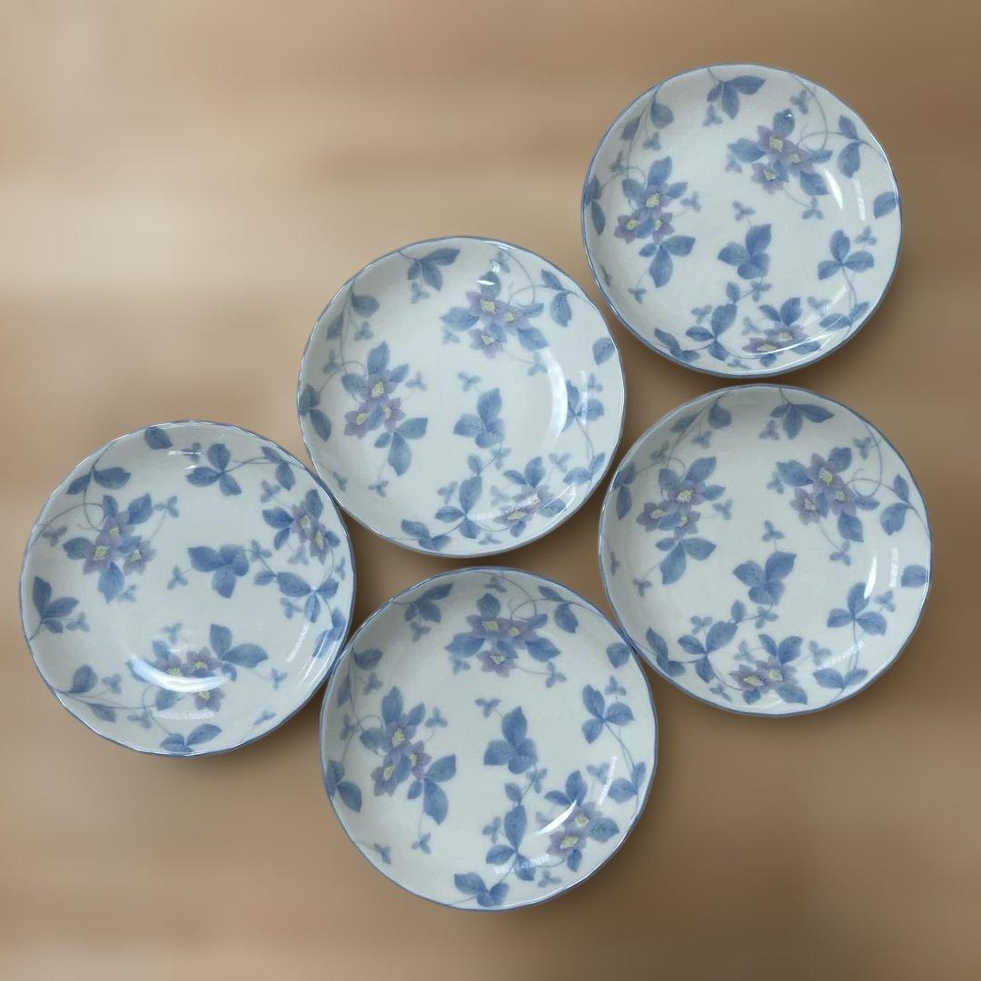 花柄 皿 食器5枚セット 取皿 陶器 来客用 和食器 — image 4