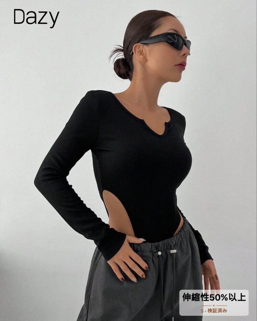 Dazy 長袖 ブラック ボディスーツ — image 5