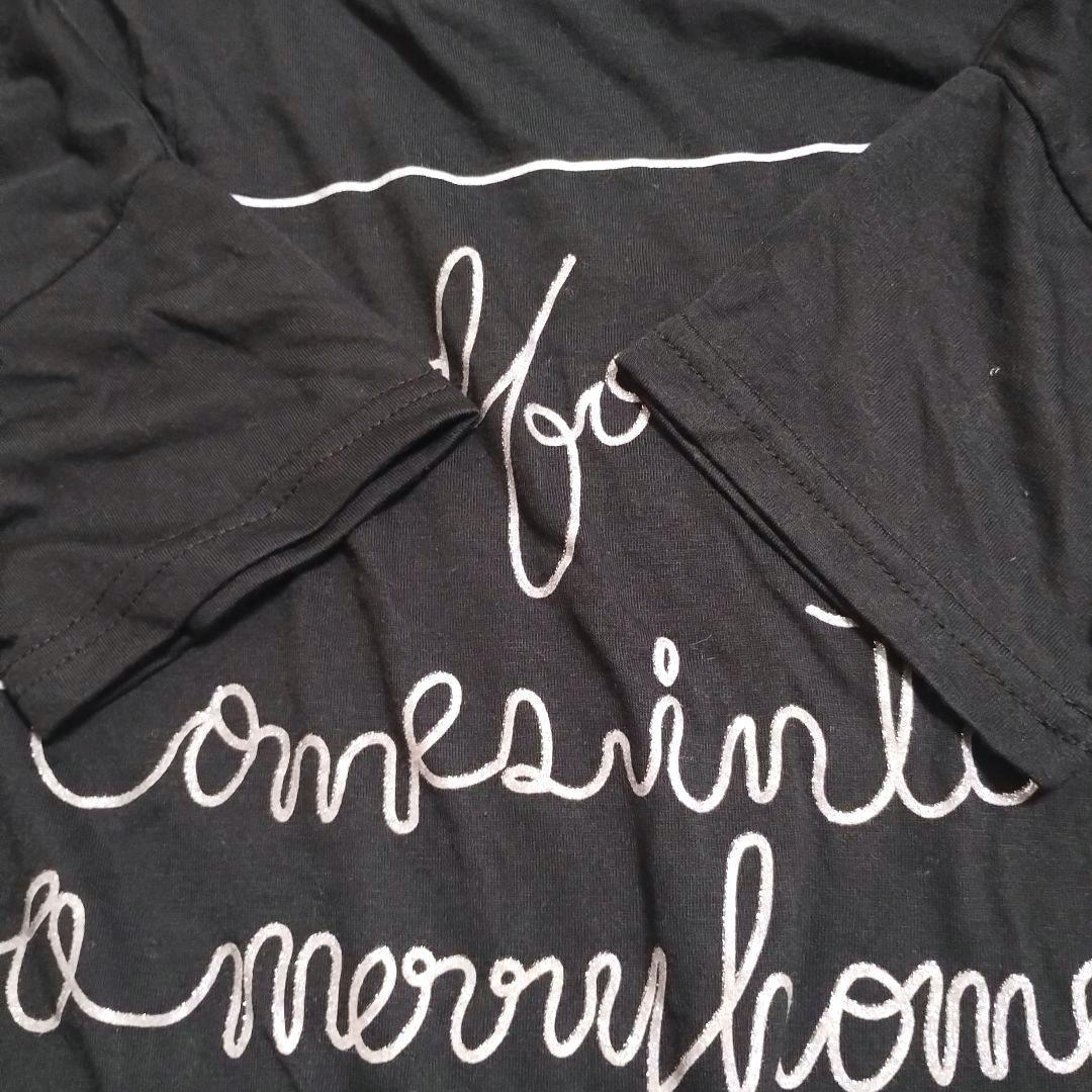 新品 SHELLNA Tシャツ ブラック ロゴ入り ビッグT Lサイズ — image 4