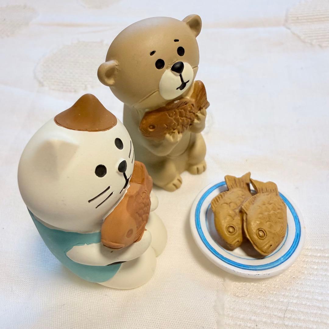 【3点セット】デコレ コンコンブル たい焼きセット ねこ カワウソ プレート — image 3