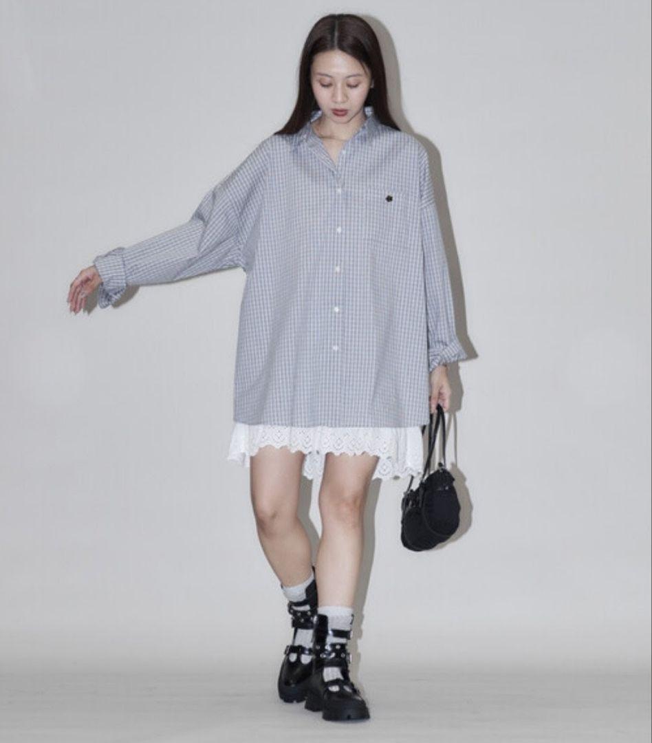 MARY QUANT × PUBLUX/マリークワント ロゴ刺繍ビッグシャツ — image 2