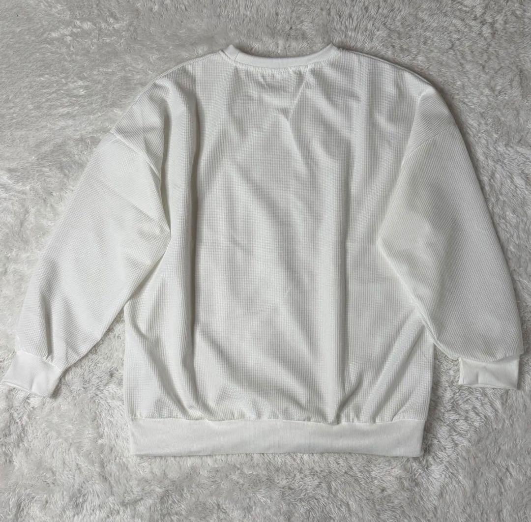 ワッフルロンT レディース 2XL ホワイト 長袖 ゆったり 体型カバー — image 5