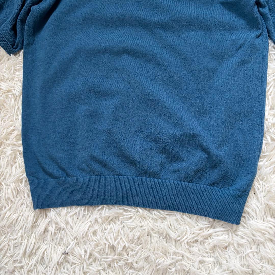 美品⭐︎MOON CASTLE 鎌倉shirt 半袖ニット　ブルー　サイズ46 — image 5